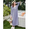 image:imageEkouaer Cotton Nightgowns for Women Long Sleeve Nightgown Button Night GownFlowers Heartshaped