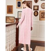 image:imageEkouaer Cotton Nightgowns for Women Long Sleeve Nightgown Button Night GownFlowers Pink