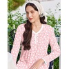 image:imageEkouaer Cotton Nightgowns for Women Long Sleeve Nightgown Button Night GownFlowers Pink