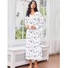 image:imageEkouaer Cotton Nightgowns for Women Long Sleeve Nightgown Button Night GownFlowers White