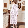 image:imageEkouaer Cotton Nightgowns for Women Long Sleeve Nightgown Button Night GownPink Floral White