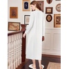 image:imageEkouaer Cotton Nightgowns for Women Long Sleeve Nightgown Button Night GownWhite
