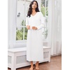 image:imageEkouaer Cotton Nightgowns for Women Long Sleeve Nightgown Button Night GownWhite