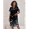 image:imageEkouaer House Dress for Women with Pockets Duster Button Down NightgownBlack Butterfly