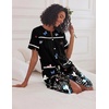 image:imageEkouaer House Dress for Women with Pockets Duster Button Down NightgownBlack Butterfly