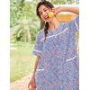 image:imageEkouaer House Dress for Women with Pockets Duster Button Down NightgownBlue Flower