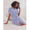 image:imageEkouaer House Dress for Women with Pockets Duster Button Down NightgownBlue Flower