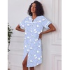 image:imageEkouaer House Dress for Women with Pockets Duster Button Down NightgownBlue Pigeon