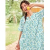 image:imageEkouaer House Dress for Women with Pockets Duster Button Down NightgownGreen Floral