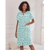image:imageEkouaer House Dress for Women with Pockets Duster Button Down NightgownGreen Flower