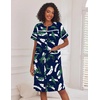 image:imageEkouaer House Dress for Women with Pockets Duster Button Down NightgownHawaiian Leaves