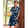 image:imageEkouaer House Dress for Women with Pockets Duster Button Down NightgownHawaiian Leaves