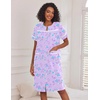 image:imageEkouaer House Dress for Women with Pockets Duster Button Down NightgownPurple Daisy