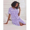 image:imageEkouaer House Dress for Women with Pockets Duster Button Down NightgownPurple Dots