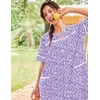 image:imageEkouaer House Dress for Women with Pockets Duster Button Down NightgownPurple Dots