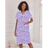 image:imageEkouaer House Dress for Women with Pockets Duster Button Down NightgownPurple Dots