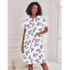 image:imageEkouaer House Dress for Women with Pockets Duster Button Down NightgownWhite Flower