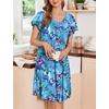 image:imageEkouaer House Dress for Women with Pockets Short Sleeve Moo Moos NightgownsAqua Multi