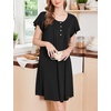 image:imageEkouaer House Dress for Women with Pockets Short Sleeve Moo Moos NightgownsBlack