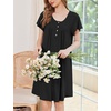 image:imageEkouaer House Dress for Women with Pockets Short Sleeve Moo Moos NightgownsBlack