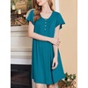image:imageEkouaer House Dress for Women with Pockets Short Sleeve Moo Moos NightgownsBlue Green