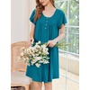 image:imageEkouaer House Dress for Women with Pockets Short Sleeve Moo Moos NightgownsBlue Green