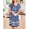 image:imageEkouaer House Dress for Women with Pockets Short Sleeve Moo Moos NightgownsBohemian Flowers Blue