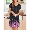 image:imageEkouaer House Dress for Women with Pockets Short Sleeve Moo Moos NightgownsCherry Blossoms Black