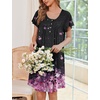 image:imageEkouaer House Dress for Women with Pockets Short Sleeve Moo Moos NightgownsCherry Blossoms Black