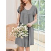 image:imageEkouaer House Dress for Women with Pockets Short Sleeve Moo Moos NightgownsDark Grey