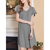image:imageEkouaer House Dress for Women with Pockets Short Sleeve Moo Moos NightgownsDark Grey