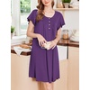 image:imageEkouaer House Dress for Women with Pockets Short Sleeve Moo Moos NightgownsDeep Purple