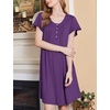 image:imageEkouaer House Dress for Women with Pockets Short Sleeve Moo Moos NightgownsDeep Purple