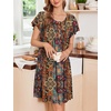 image:imageEkouaer House Dress for Women with Pockets Short Sleeve Moo Moos NightgownsEthnic Print Brown