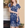 image:imageEkouaer House Dress for Women with Pockets Short Sleeve Moo Moos NightgownsFloral Blue
