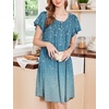 image:imageEkouaer House Dress for Women with Pockets Short Sleeve Moo Moos NightgownsFloral Blue Green