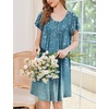 image:imageEkouaer House Dress for Women with Pockets Short Sleeve Moo Moos NightgownsFloral Blue Green