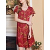 image:imageEkouaer House Dress for Women with Pockets Short Sleeve Moo Moos NightgownsFloral Dark Red