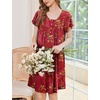 image:imageEkouaer House Dress for Women with Pockets Short Sleeve Moo Moos NightgownsFloral Dark Red