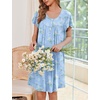 image:imageEkouaer House Dress for Women with Pockets Short Sleeve Moo Moos NightgownsFloral Light Blue