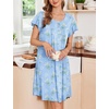image:imageEkouaer House Dress for Women with Pockets Short Sleeve Moo Moos NightgownsFloral Light Blue