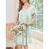 image:imageEkouaer House Dress for Women with Pockets Short Sleeve Moo Moos NightgownsFloral Light Green