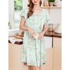 image:imageEkouaer House Dress for Women with Pockets Short Sleeve Moo Moos NightgownsFloral Light Green