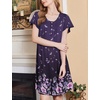 image:imageEkouaer House Dress for Women with Pockets Short Sleeve Moo Moos NightgownsFloral Purple