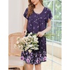 image:imageEkouaer House Dress for Women with Pockets Short Sleeve Moo Moos NightgownsFloral Purple