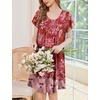 image:imageEkouaer House Dress for Women with Pockets Short Sleeve Moo Moos NightgownsFloral Red