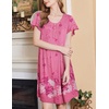 image:imageEkouaer House Dress for Women with Pockets Short Sleeve Moo Moos NightgownsFlower Pink
