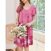image:imageEkouaer House Dress for Women with Pockets Short Sleeve Moo Moos NightgownsFlower Pink