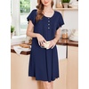 image:imageEkouaer House Dress for Women with Pockets Short Sleeve Moo Moos NightgownsNavy Blue