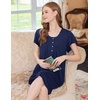 image:imageEkouaer House Dress for Women with Pockets Short Sleeve Moo Moos NightgownsNavy Blue